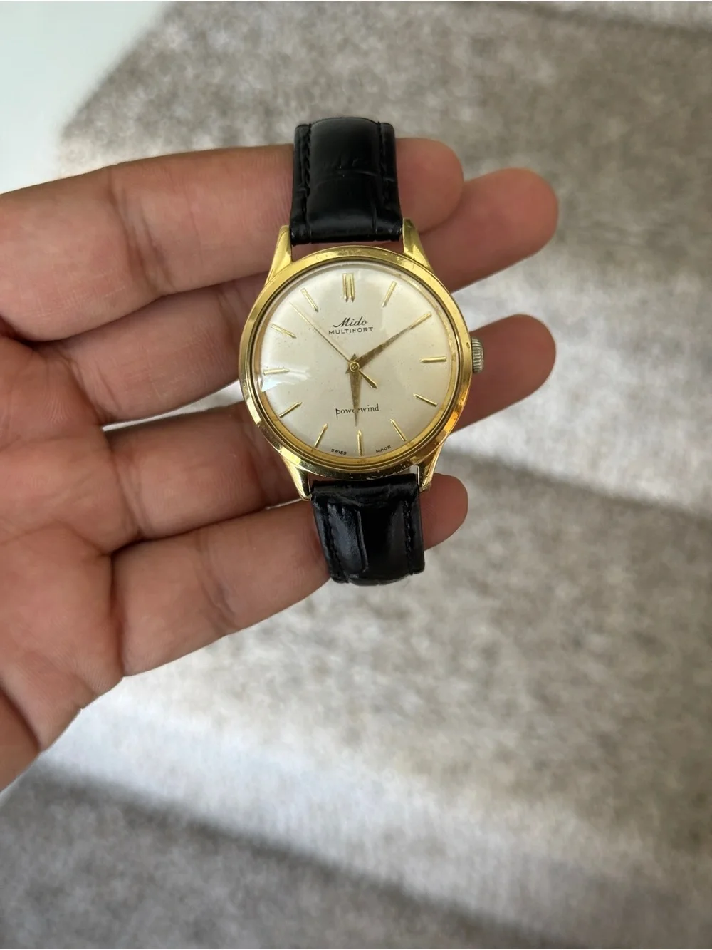 Mido vintage Multifort Powerwind Watch  Gold Tone Mens Watch